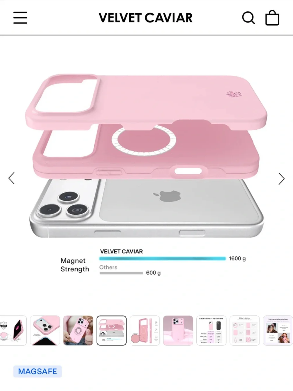 Velvet Caviar - strawberry milk case